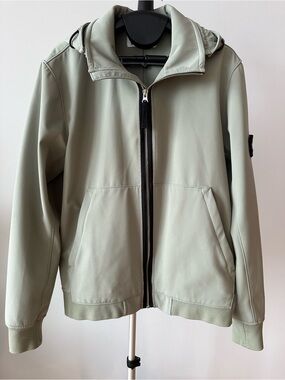 Stone Island Men's Sage Green Zip Jacket